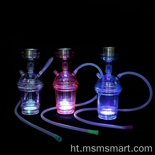 Customnewest konsepsyon dirije shisha pòch plastik mini narguilé